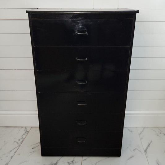 8420 Contemporary Black 6 Drawer #Chest