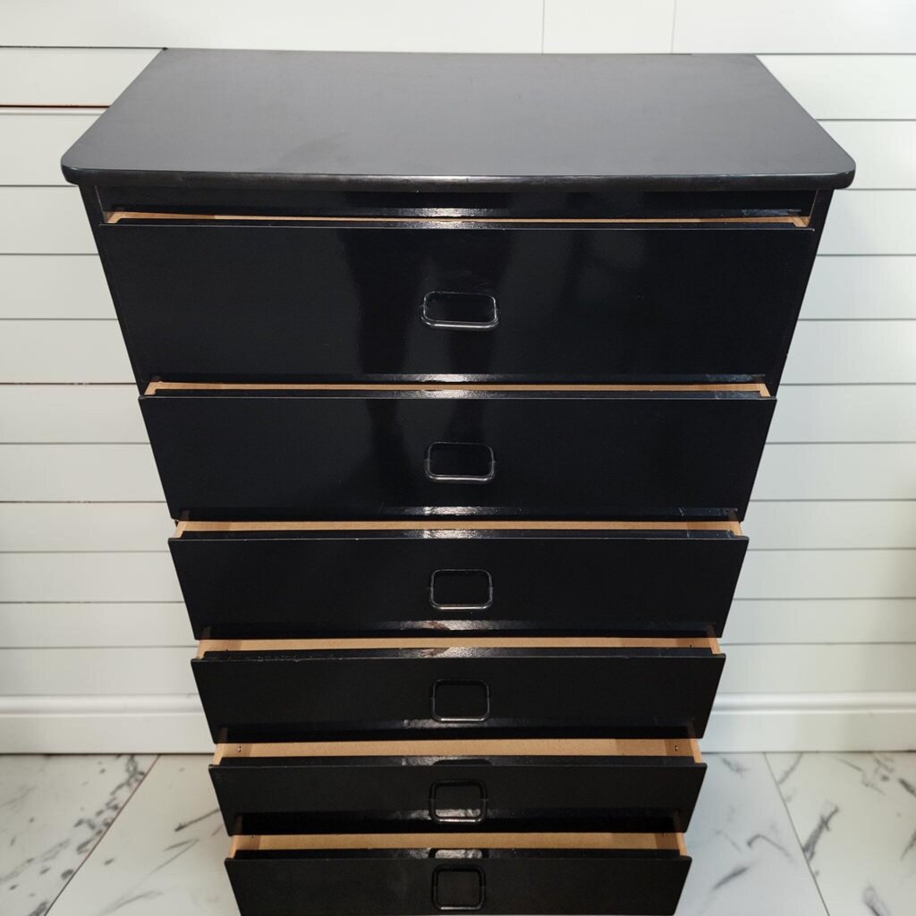 8420 Contemporary Black 6 Drawer #Chest