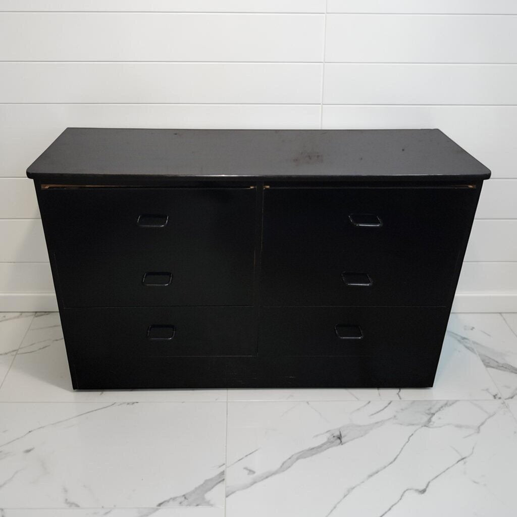 8424 Contemporary Black 6 Drawer #Dresser Used ~ FURNITURE