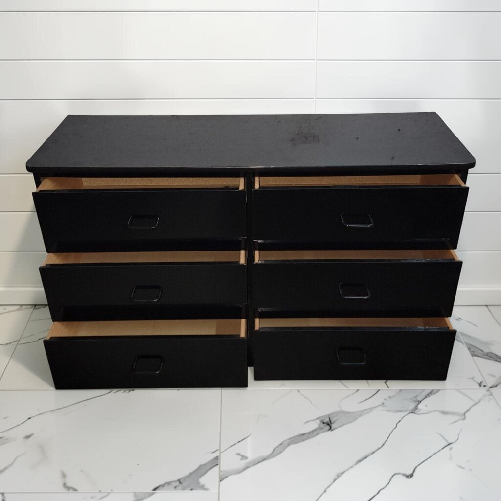 8424 Contemporary Black 6 Drawer #Dresser