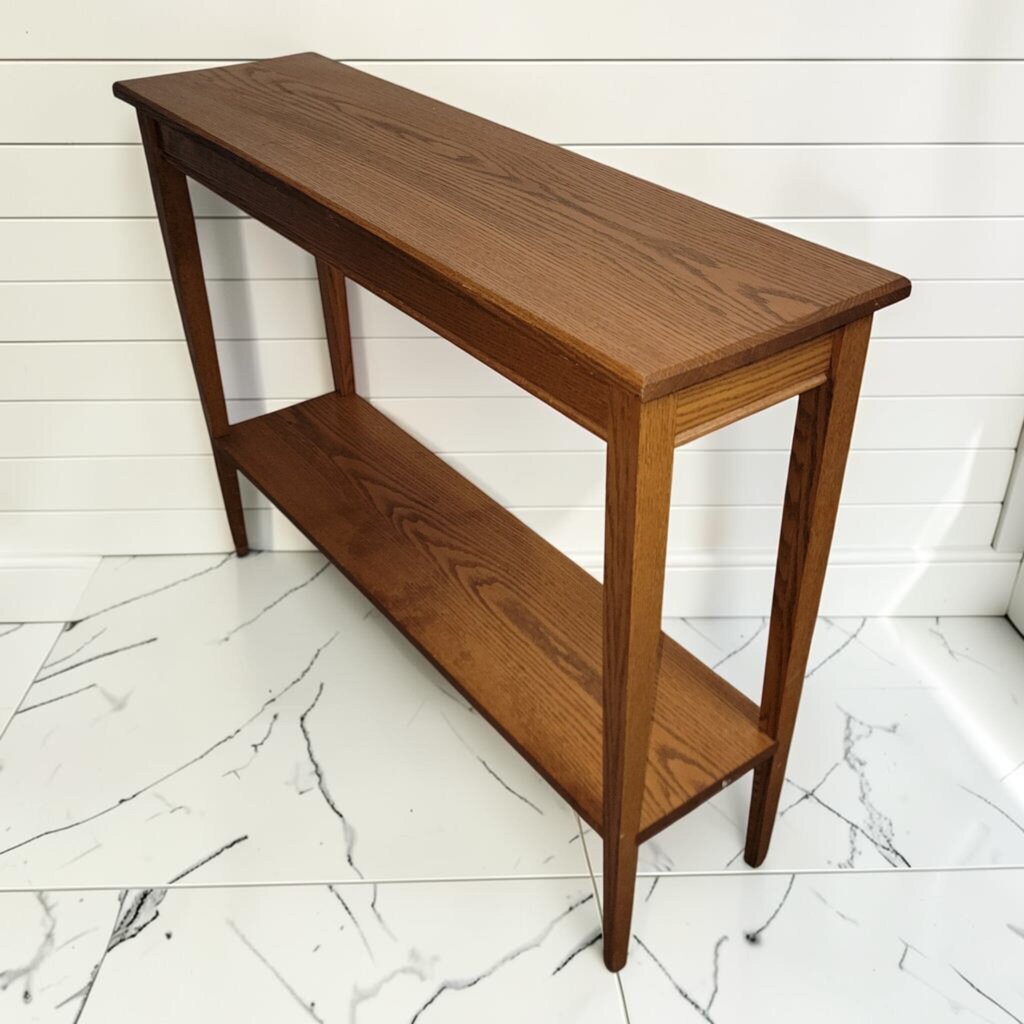 8425 Tapered Leg Red Oak Console #Table