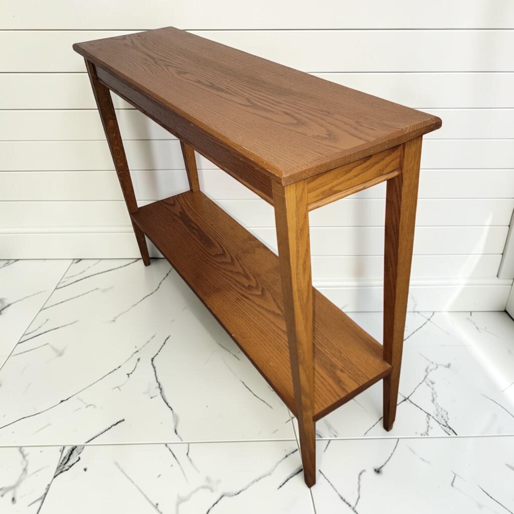 8425 Tapered Leg Red Oak Console #Table