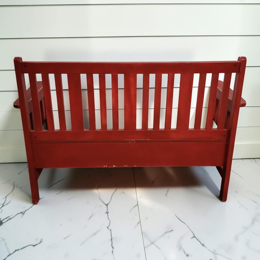 8427 Red Farmhouse Cow #Bench