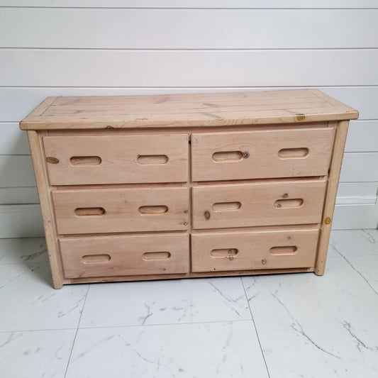8431 Vintage 6-Drawer Solid Knotty Pine Dresser