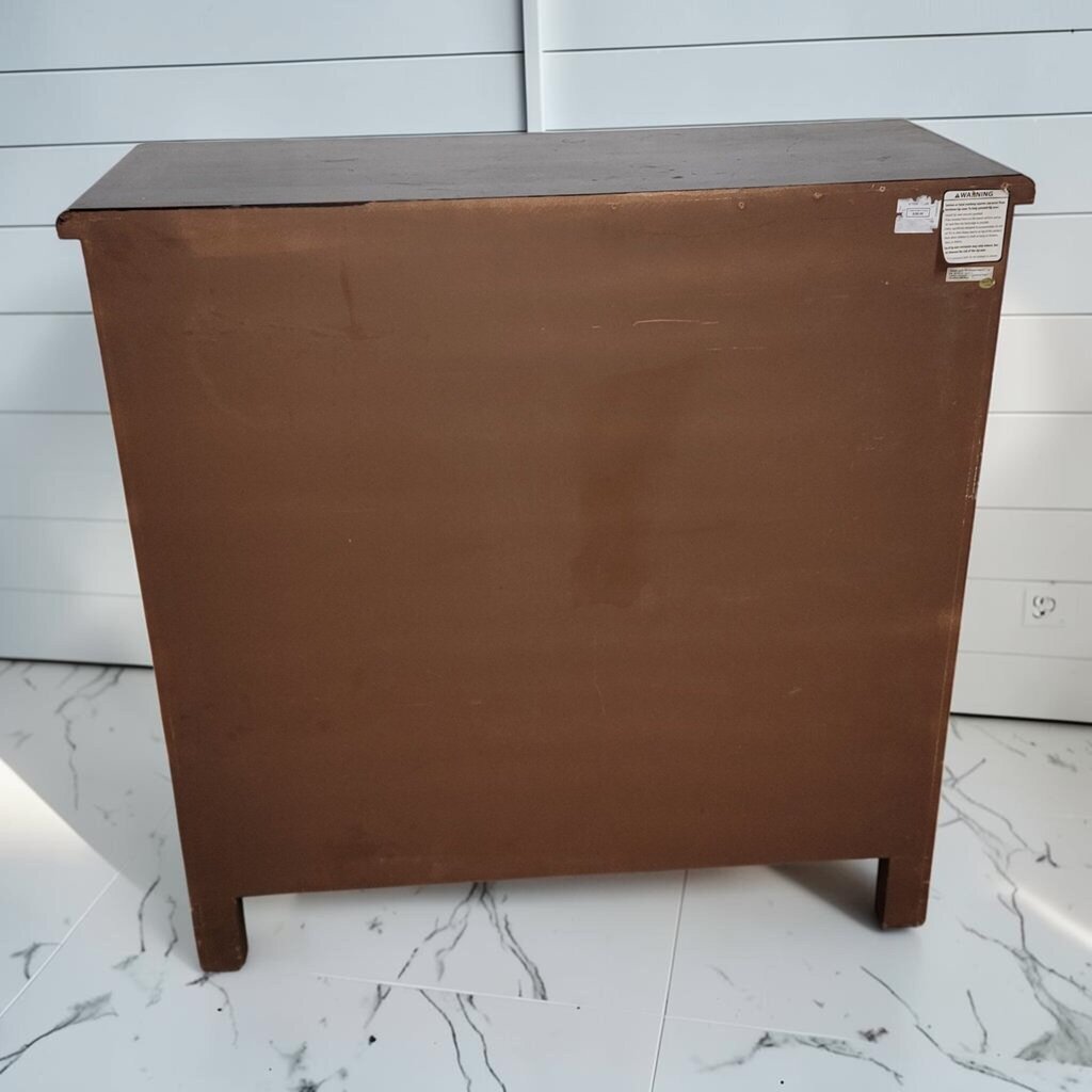 8432 Rustic Two-Tone Mirrored Lattice Accent #Cabinet ~ FURNITURE