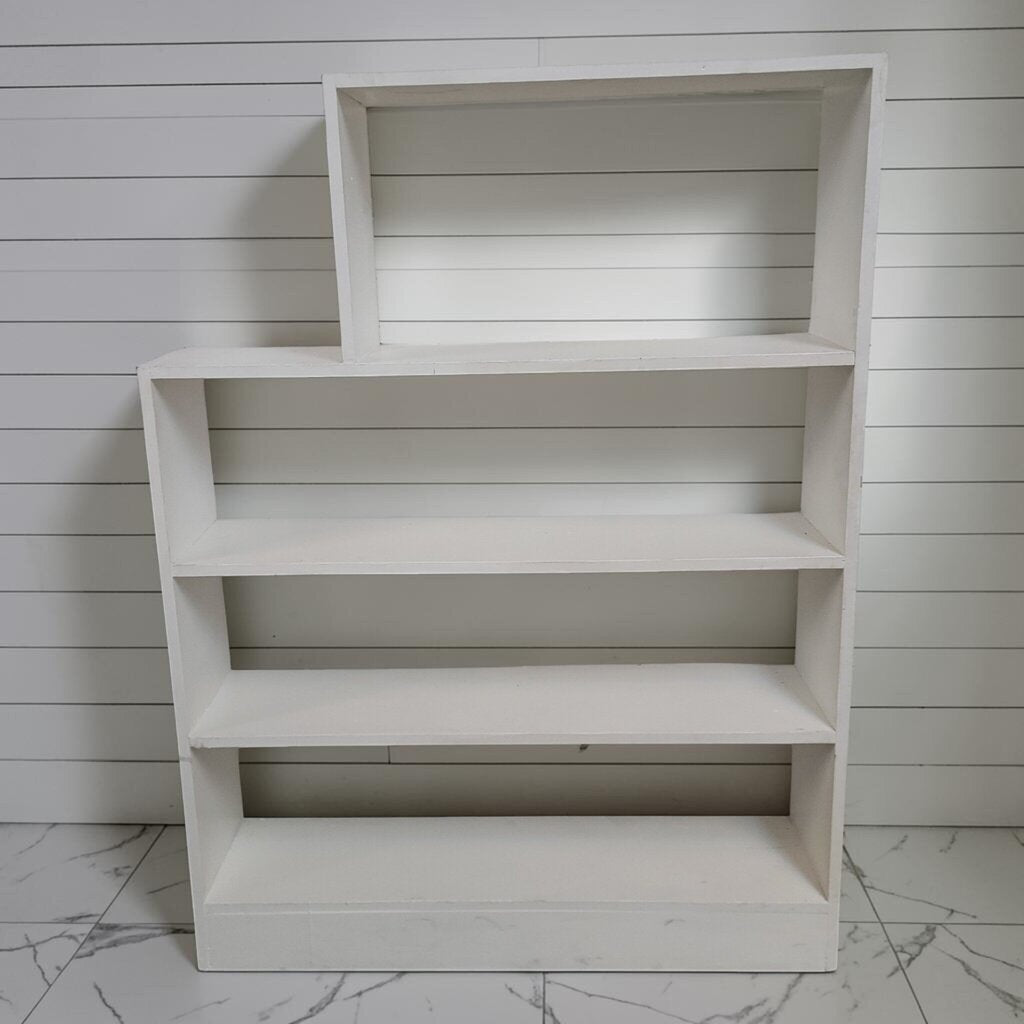 8434 Asymmetrical White Custom Shelving Unit Used ~ FURNITURE