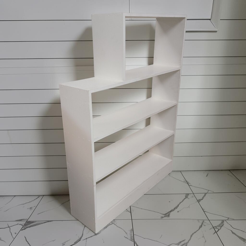 8434 Asymmetrical White Custom Shelving Unit ~ FURNITURE