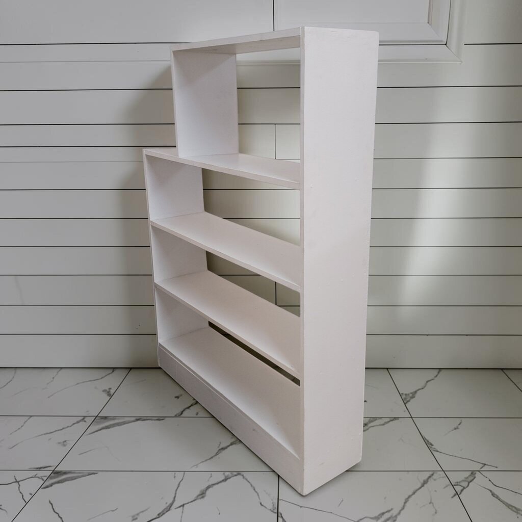 8434 Asymmetrical White Custom Shelving Unit ~ FURNITURE