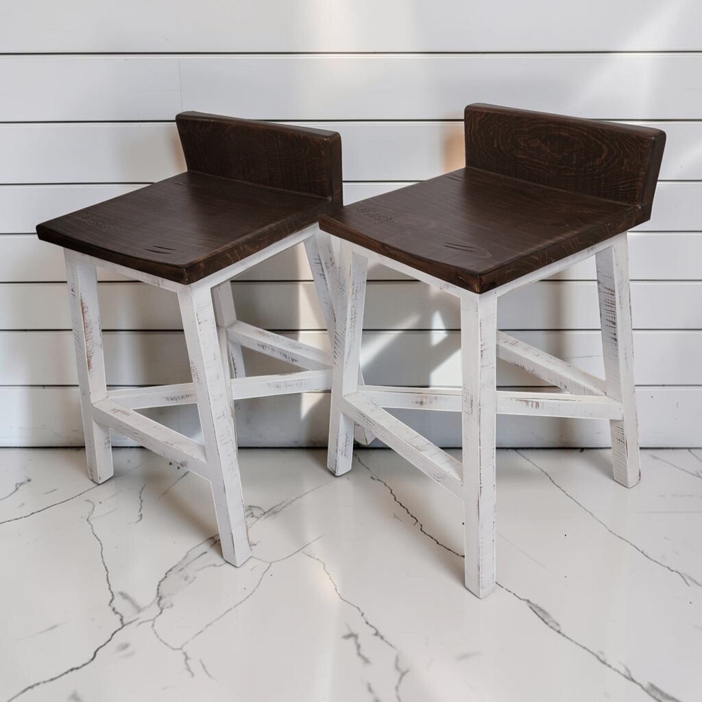 8442-8443 Custom Rustic X-Base Counter #Stools ~ FURNITURE