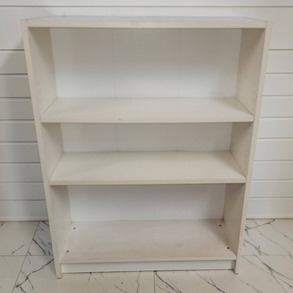 8448 White 3 Shelf Bookcase Used ~ FURNITURE