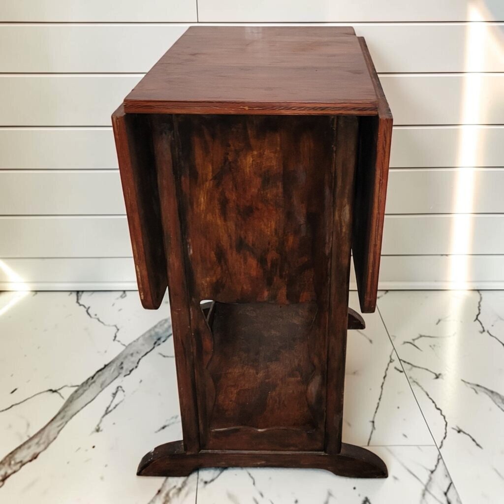 8454 Vintage Western-Style Drop-Leaf Side #Table with Horseshoe Hardware ~ FURNITURE
