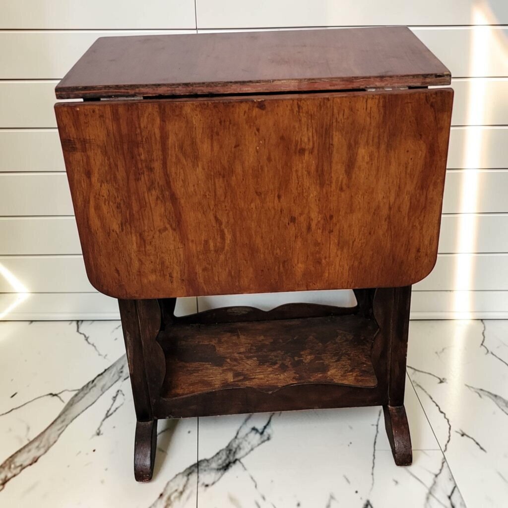 8454 Vintage Western-Style Drop-Leaf Side #Table with Horseshoe Hardware ~ FURNITURE