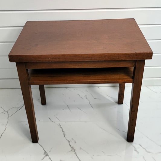 8463 Mid- Century Modern Tiered Wood End Table Used ~ FURNITURE