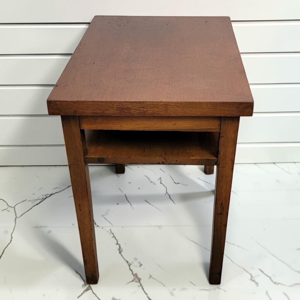 8463 Mid- Century Modern Tiered Wood End Table