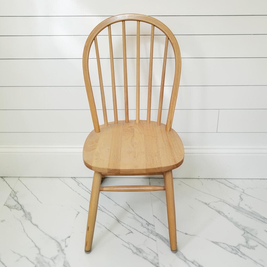 8480-8481 Contemporary Natural Finish Windsor-Style Hoop Back Side #Chairs