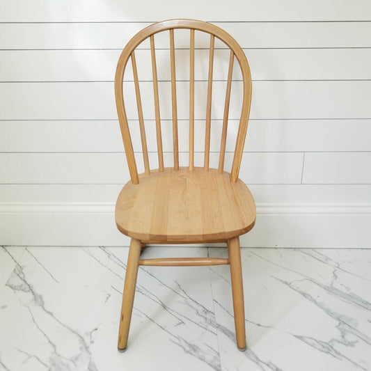 8480-8481 Contemporary Natural Finish Windsor-Style Hoop Back Side #Chairs Used ~ FURNITURE