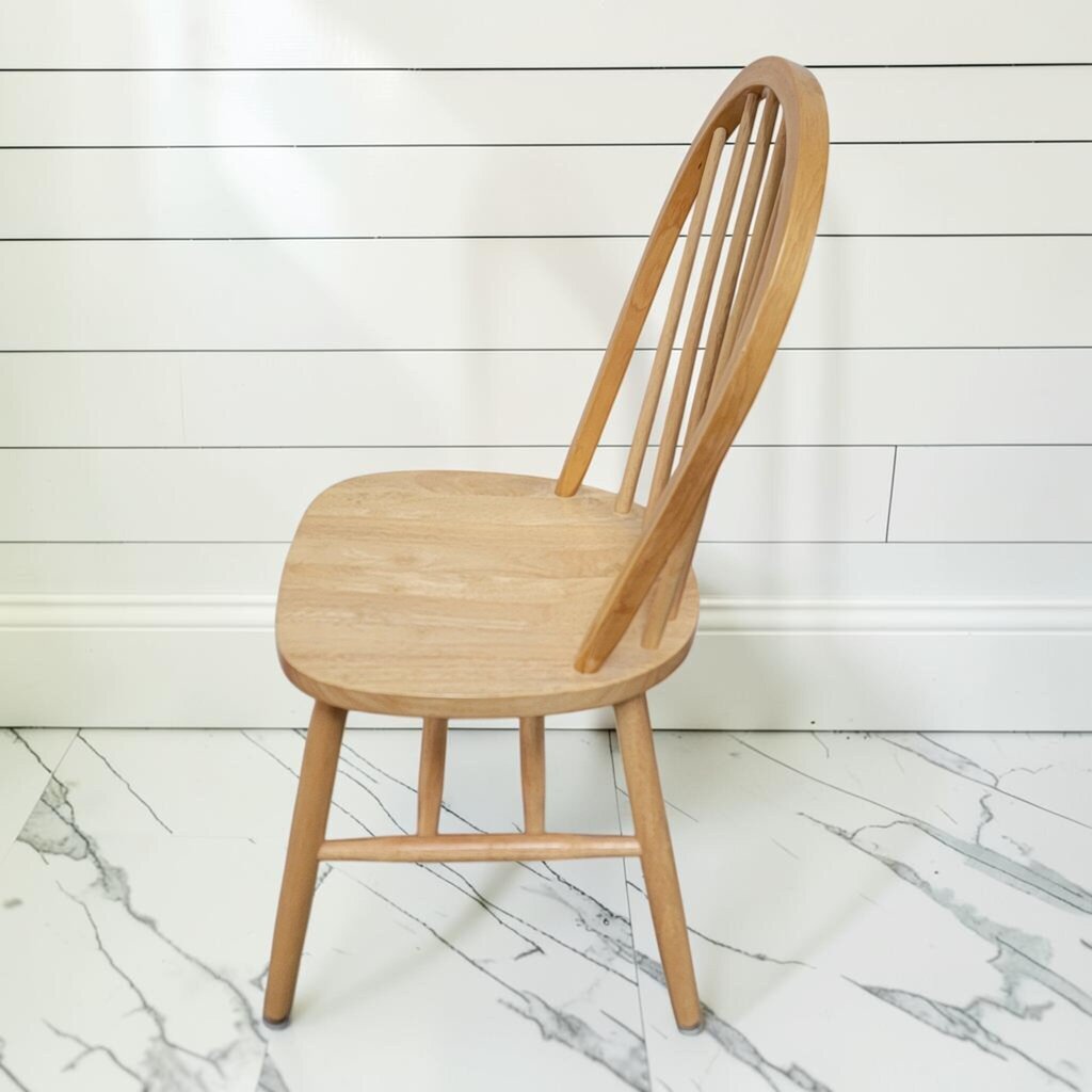 8480-8481 Contemporary Natural Finish Windsor-Style Hoop Back Side #Chairs