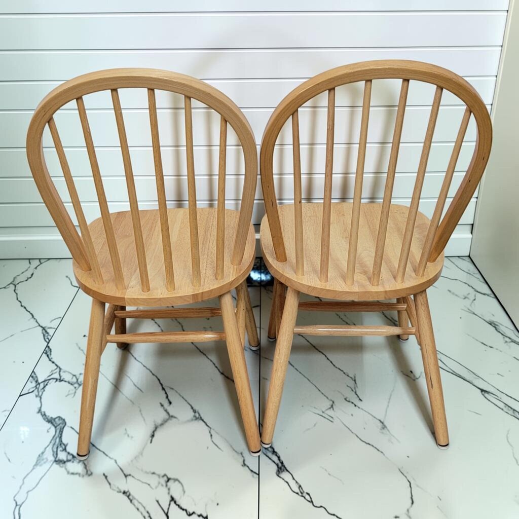 8480-8481 Contemporary Natural Finish Windsor-Style Hoop Back Side #Chairs