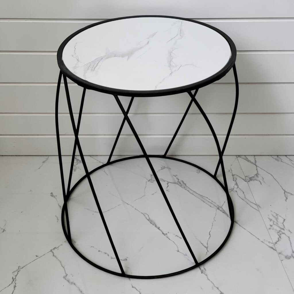 8482 Modern Caged Geometric Side Table