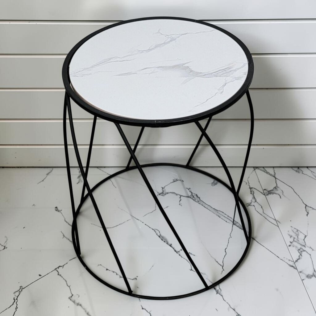 8482 Modern Caged Geometric Side Table
