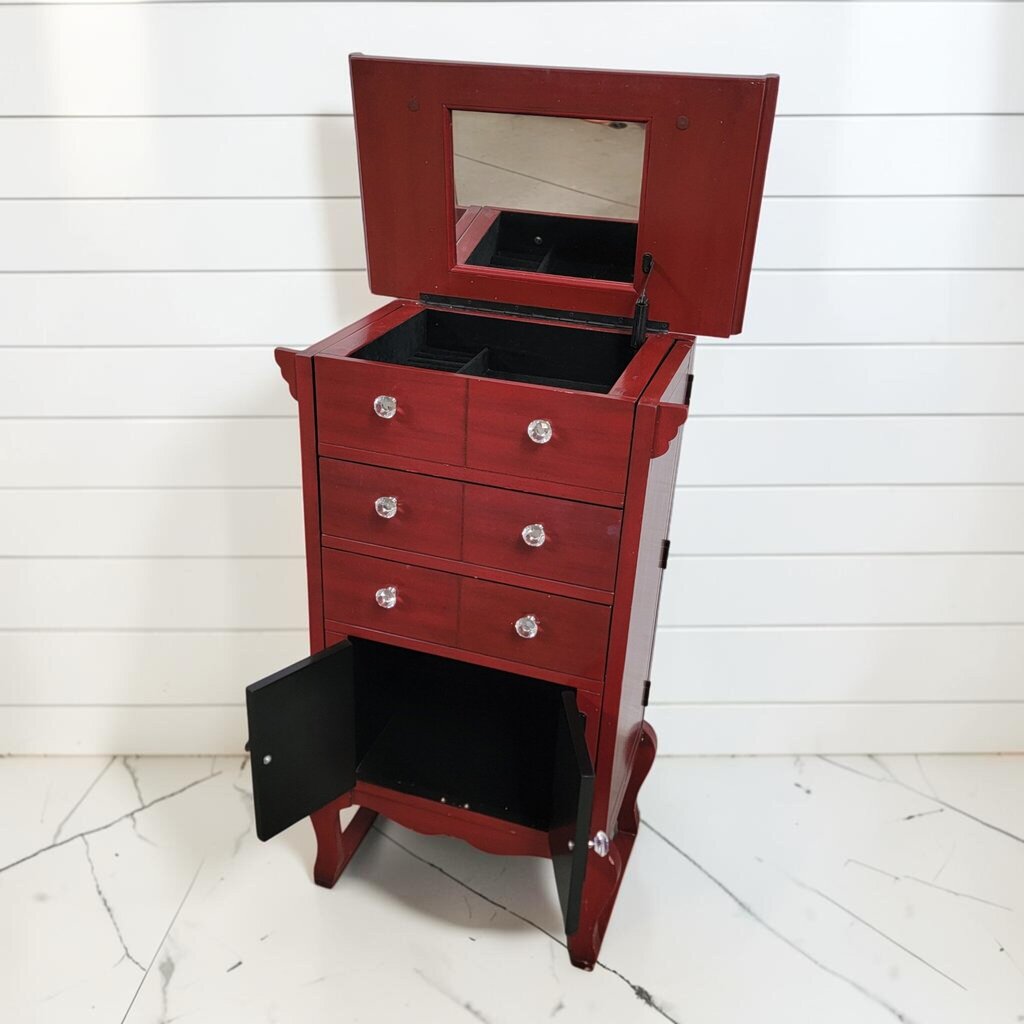 8483 Asian- Style Pagoda Top Jewelry Armoire