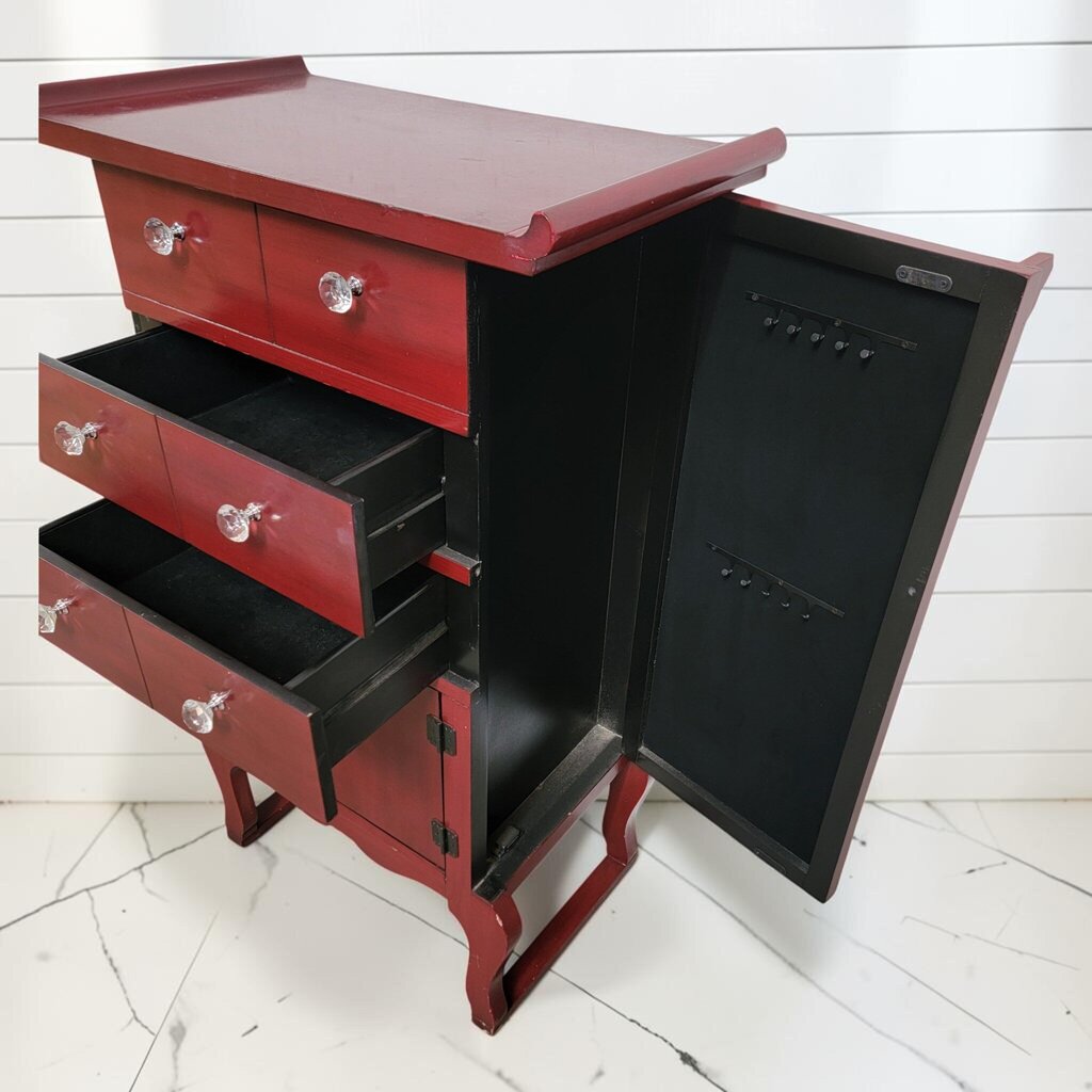 8483 Asian- Style Pagoda Top Jewelry Armoire