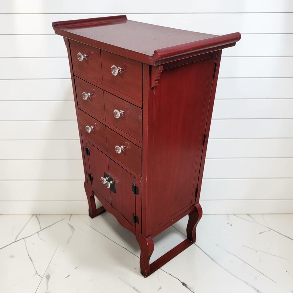 8483 Asian- Style Pagoda Top Jewelry Armoire