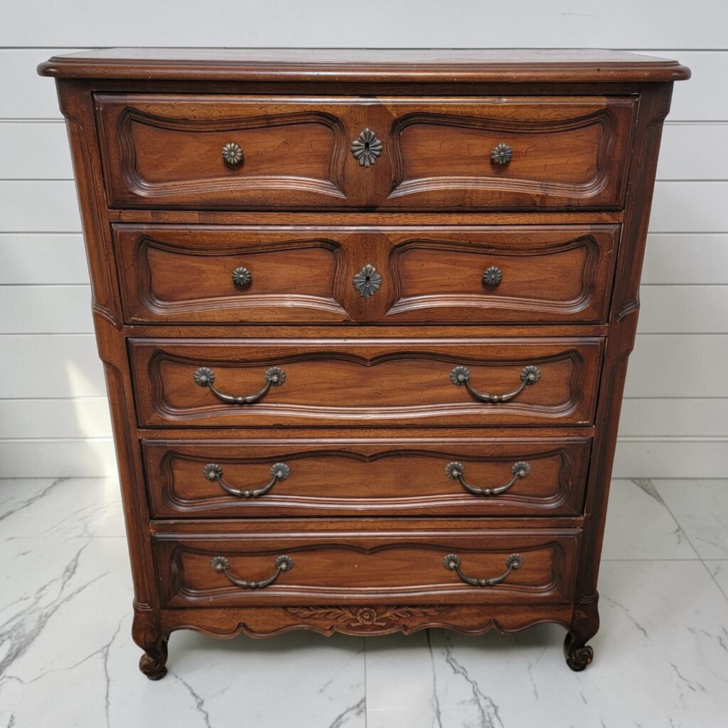 8485 Vintage French Provincial Drexel 5-Drawer Tall #Chest Used ~ FURNITURE
