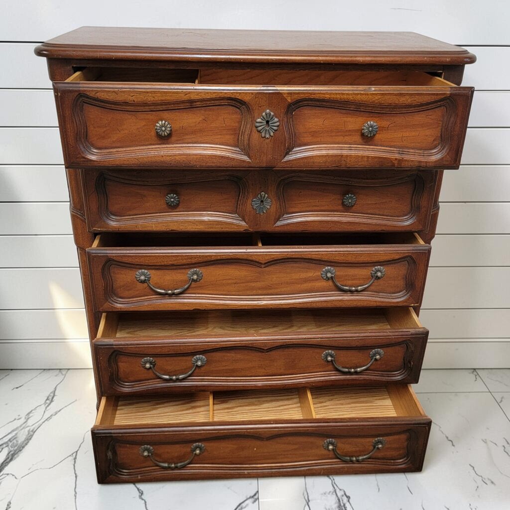 8485 Vintage French Provincial Drexel 5-Drawer Tall #Chest ~ FURNITURE