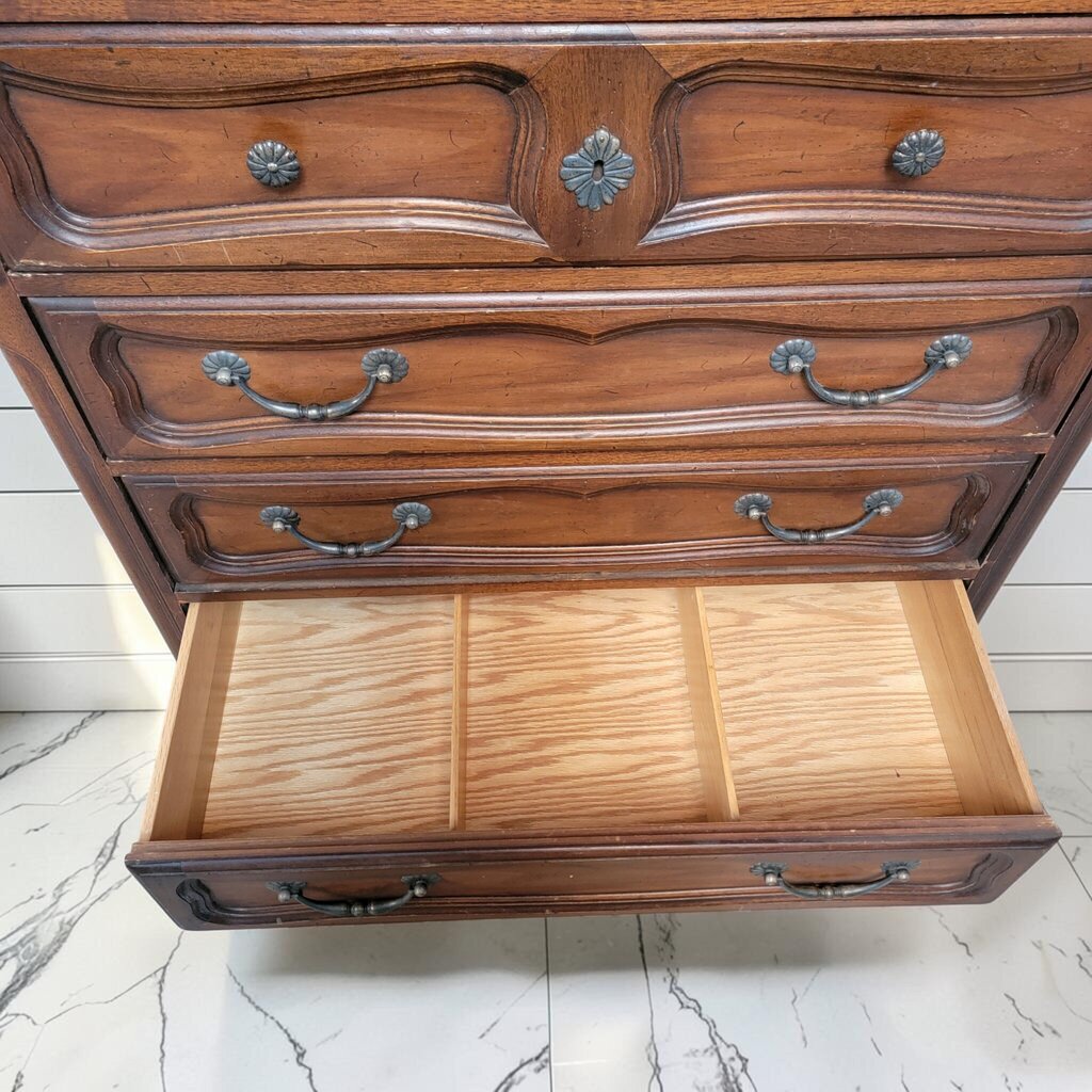 8485 Vintage French Provincial Drexel 5-Drawer Tall #Chest