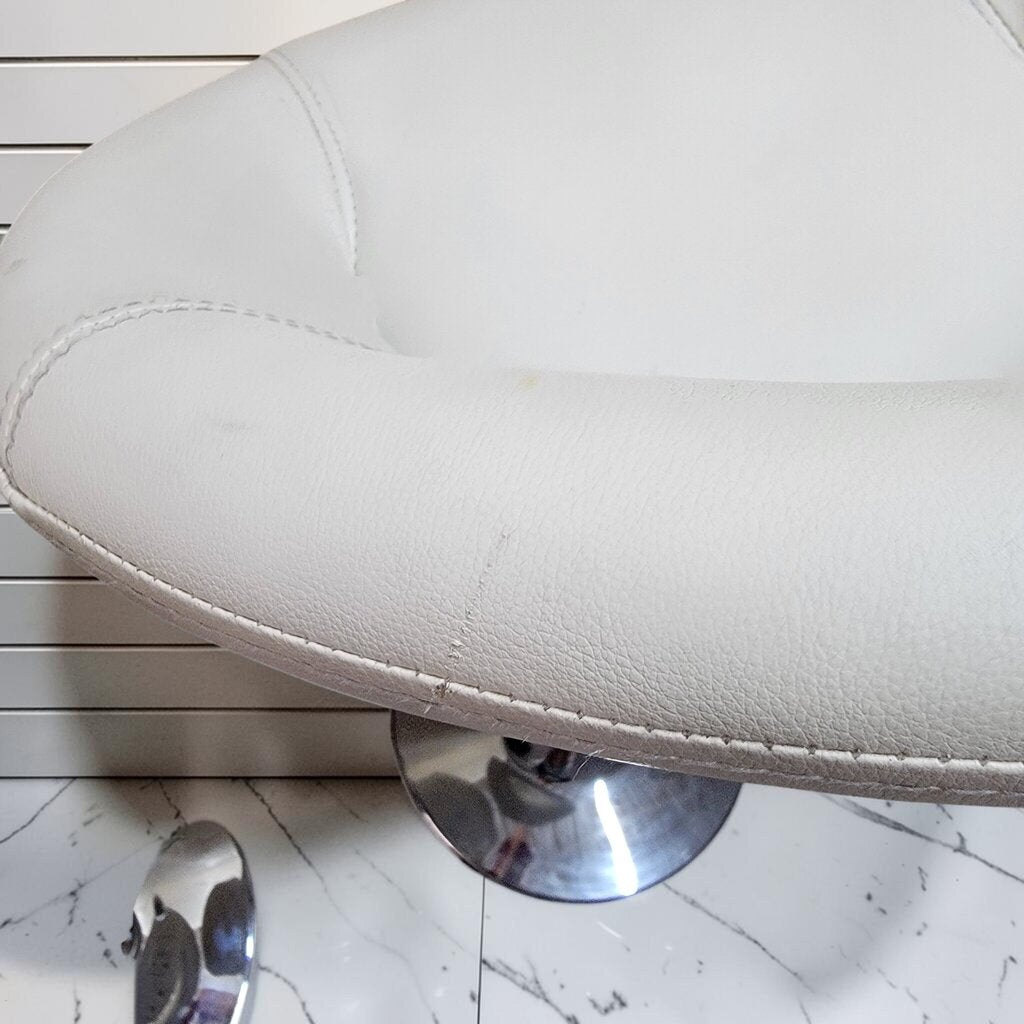 8491-8494 Contemporary White Faux Leather Adjustable Barstools