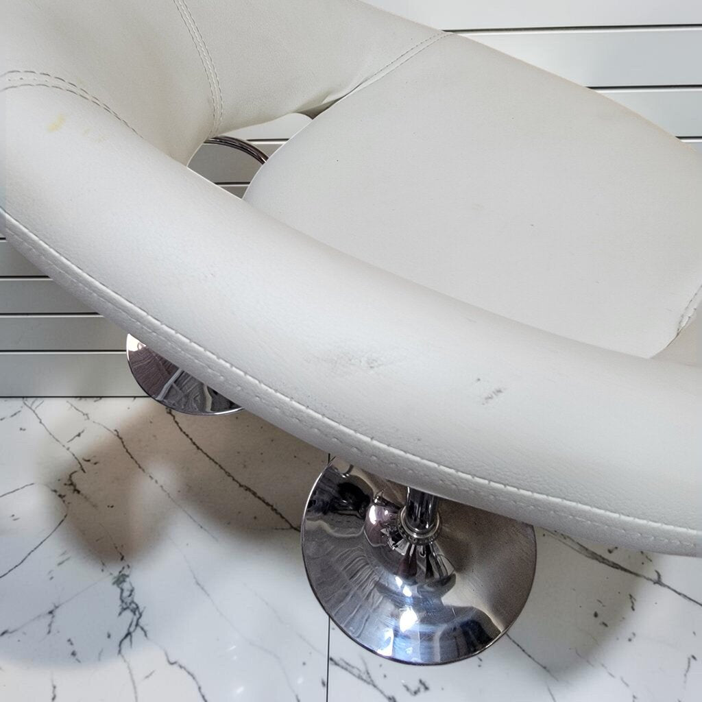 8491-8494 Contemporary White Faux Leather Adjustable Barstools