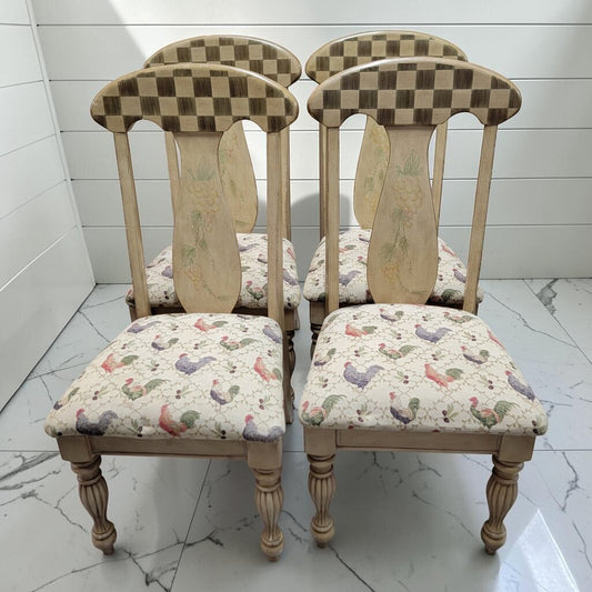 8496-8499 French Country Rooster Tapestry Dining #Chair