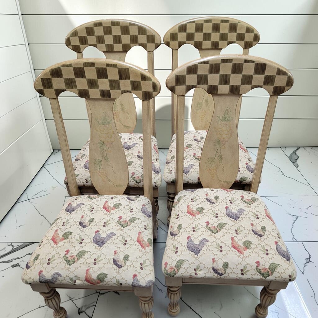 8496-8499 French Country Rooster Tapestry Dining #Chair