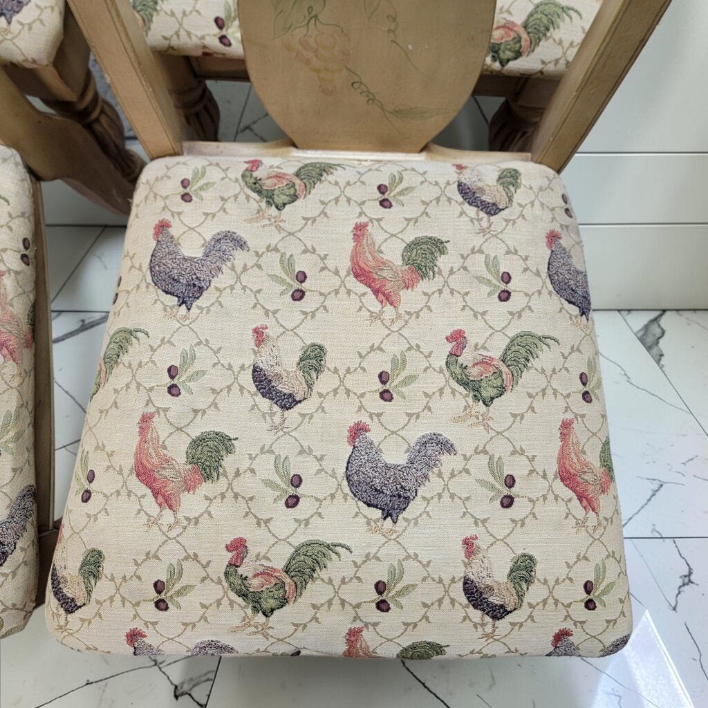 8496-8499 French Country Rooster Tapestry Dining #Chair