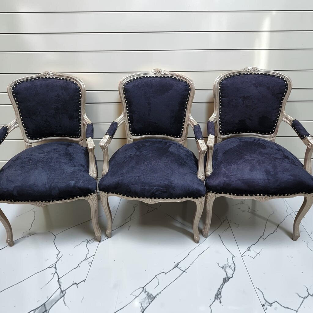8507-8509 Contemporary Silver- Finished Rococo Style #Armchair
