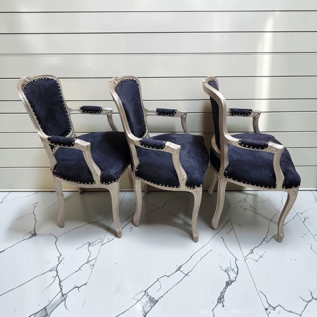 8507-8509 Contemporary Silver- Finished Rococo Style #Armchair