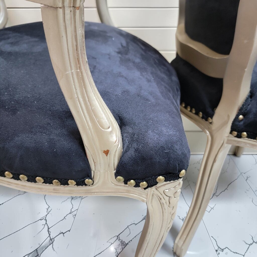 8507-8509 Contemporary Silver- Finished Rococo Style #Armchair