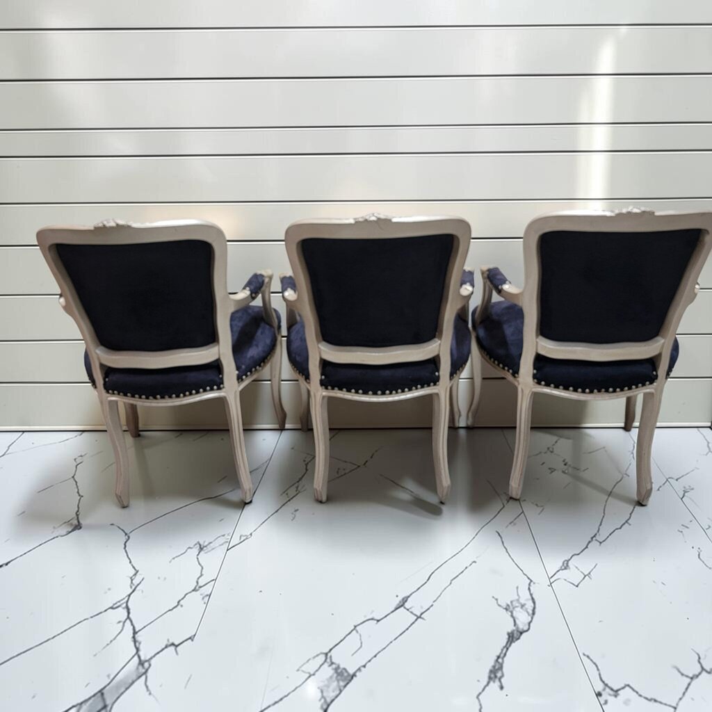 8507-8509 Contemporary Silver- Finished Rococo Style #Armchair