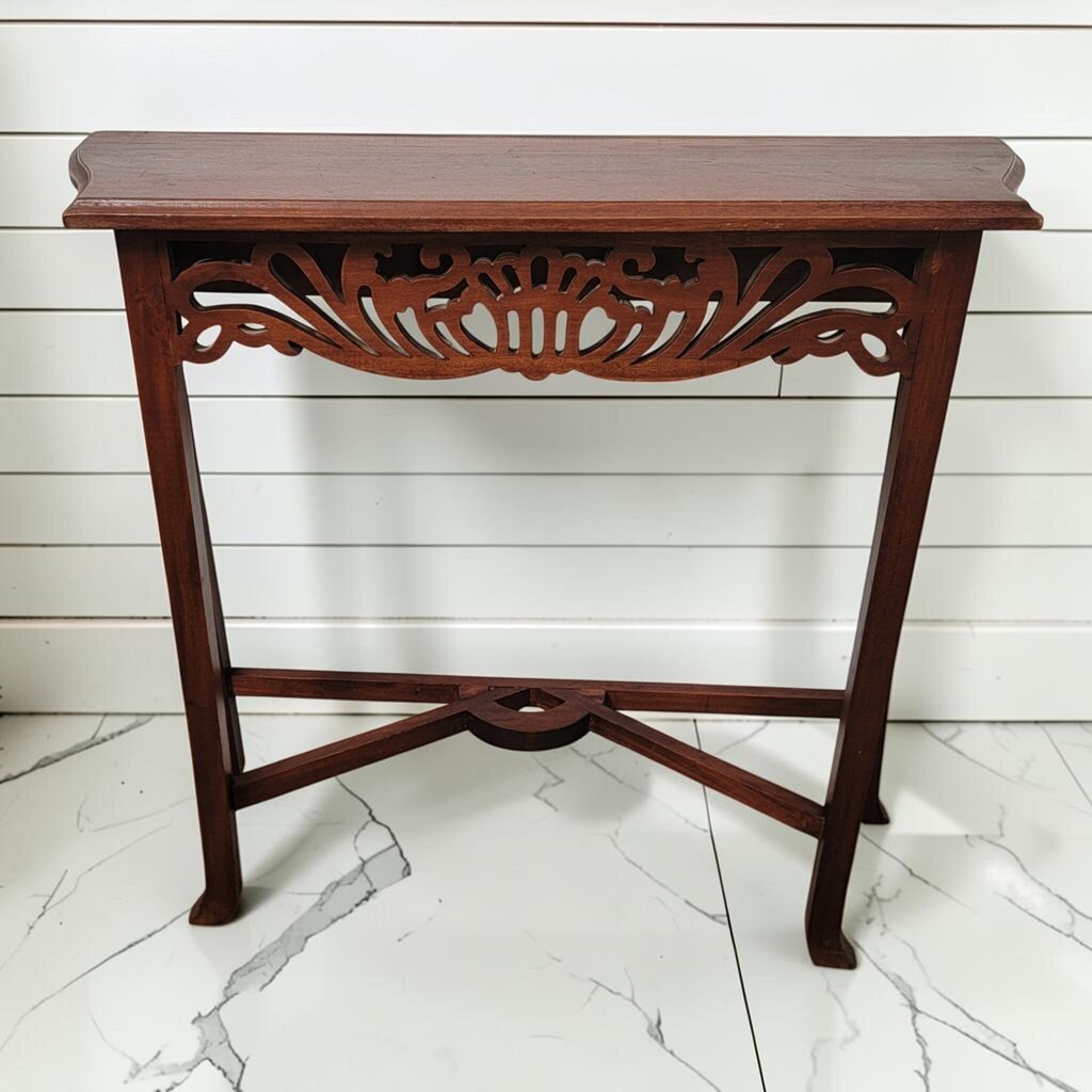8516 Vintage Chippendale Style Pierced Fretwork Console #Table