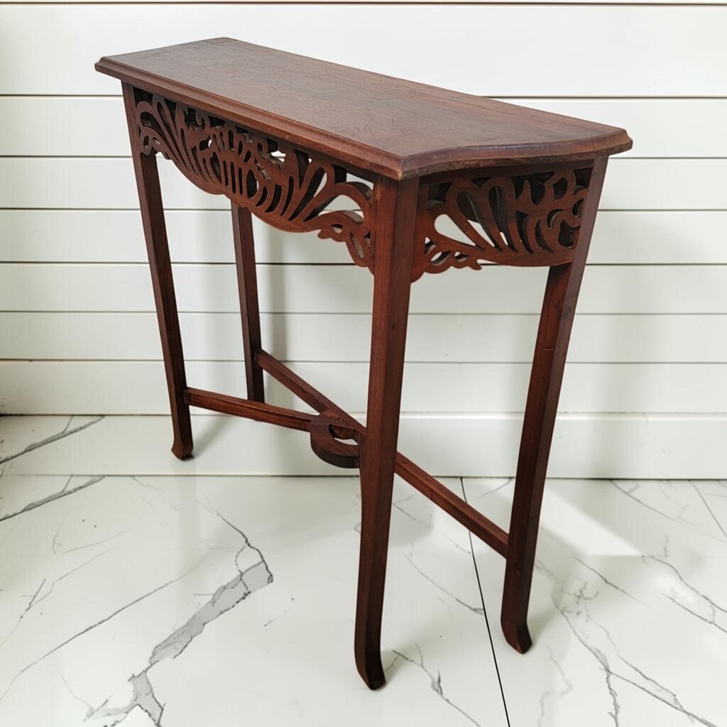 8516 Vintage Chippendale Style Pierced Fretwork Console #Table