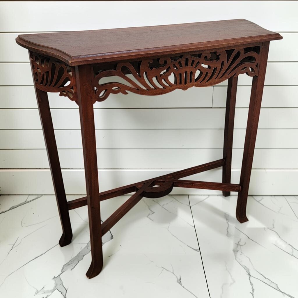 8516 Vintage Chippendale Style Pierced Fretwork Console #Table