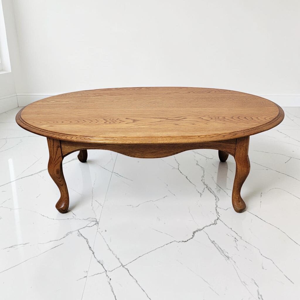 8519 Queen Anne Style Oval Oak Coffee #Table