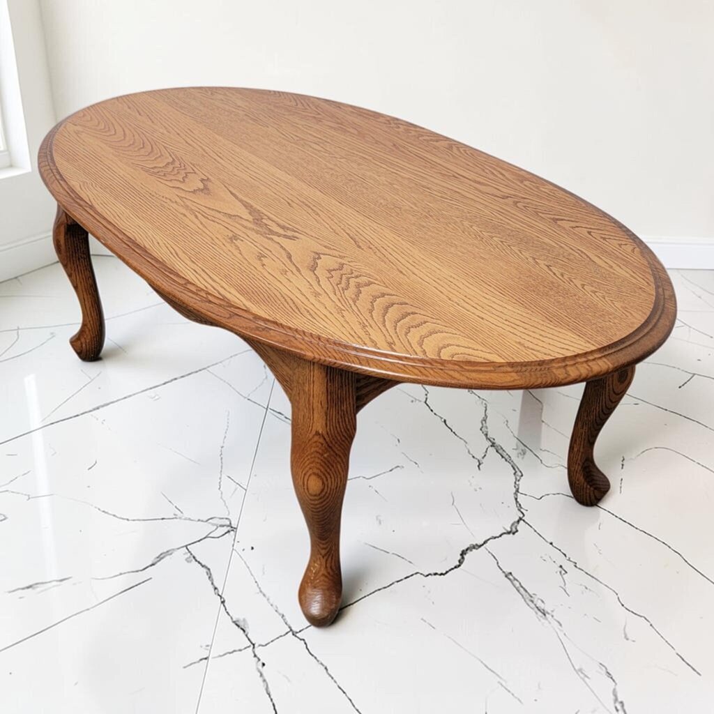 8519 Queen Anne Style Oval Oak Coffee #Table