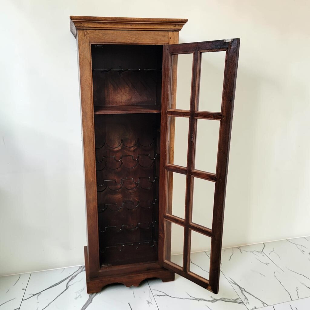 8522 Tall Sheesham Wood Wine Storage #Cabinet