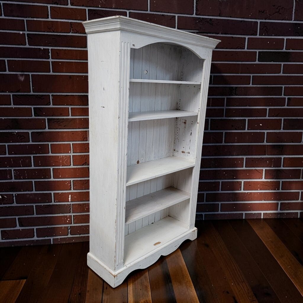 8524 Shabby Chic White 5 Shelf Bookcase