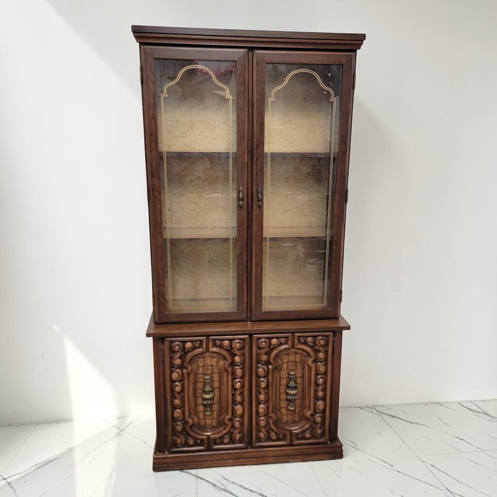 8528 Vintage Mediterranean Revival Two-Piece China #Cabinet