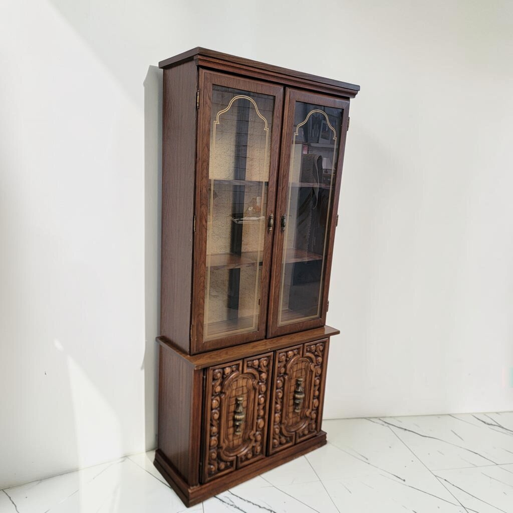 8528 Vintage Mediterranean Revival Two-Piece China #Cabinet