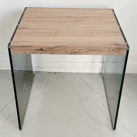 8529 IKEA Malm Large Side Table Glass Legs