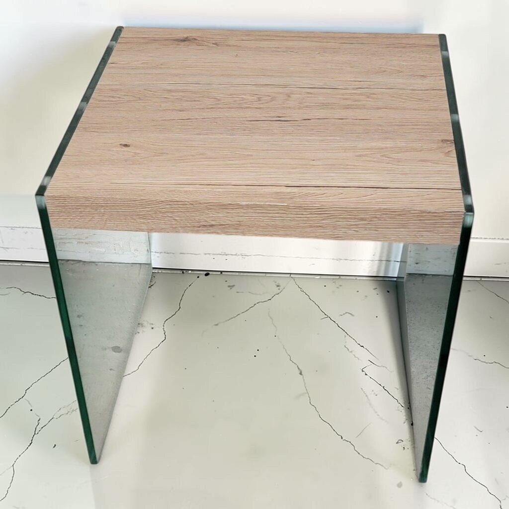 8529 IKEA Malm Large Side Table Glass Legs